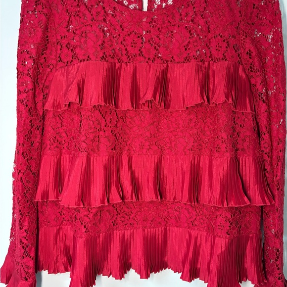 J. Crew Red Lace Ruffle Top NWT #Christmas - Picture 13 of 14